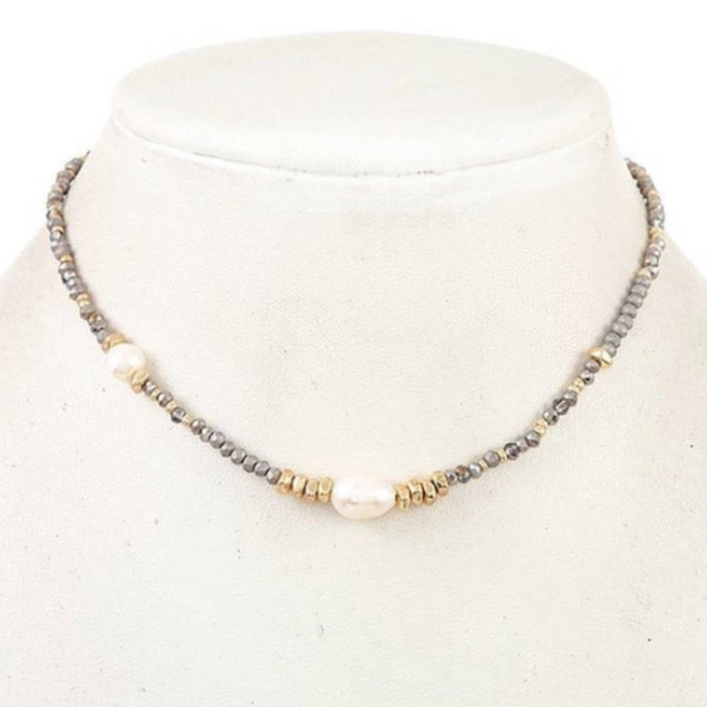 Grey Mixed Bead Necklace